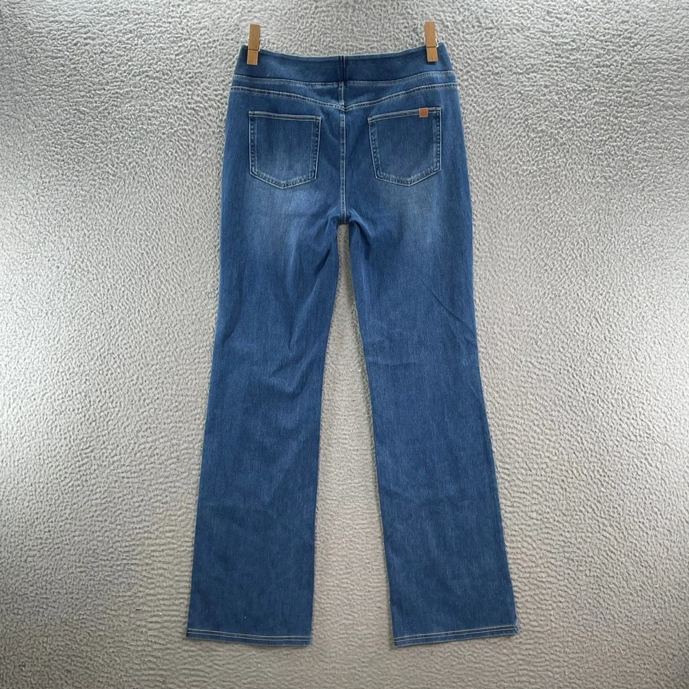 Halara Flare Jeans Women L Tall Blue Denim Pull On High Waist Stretch Bootcut - Picture 2 of 15